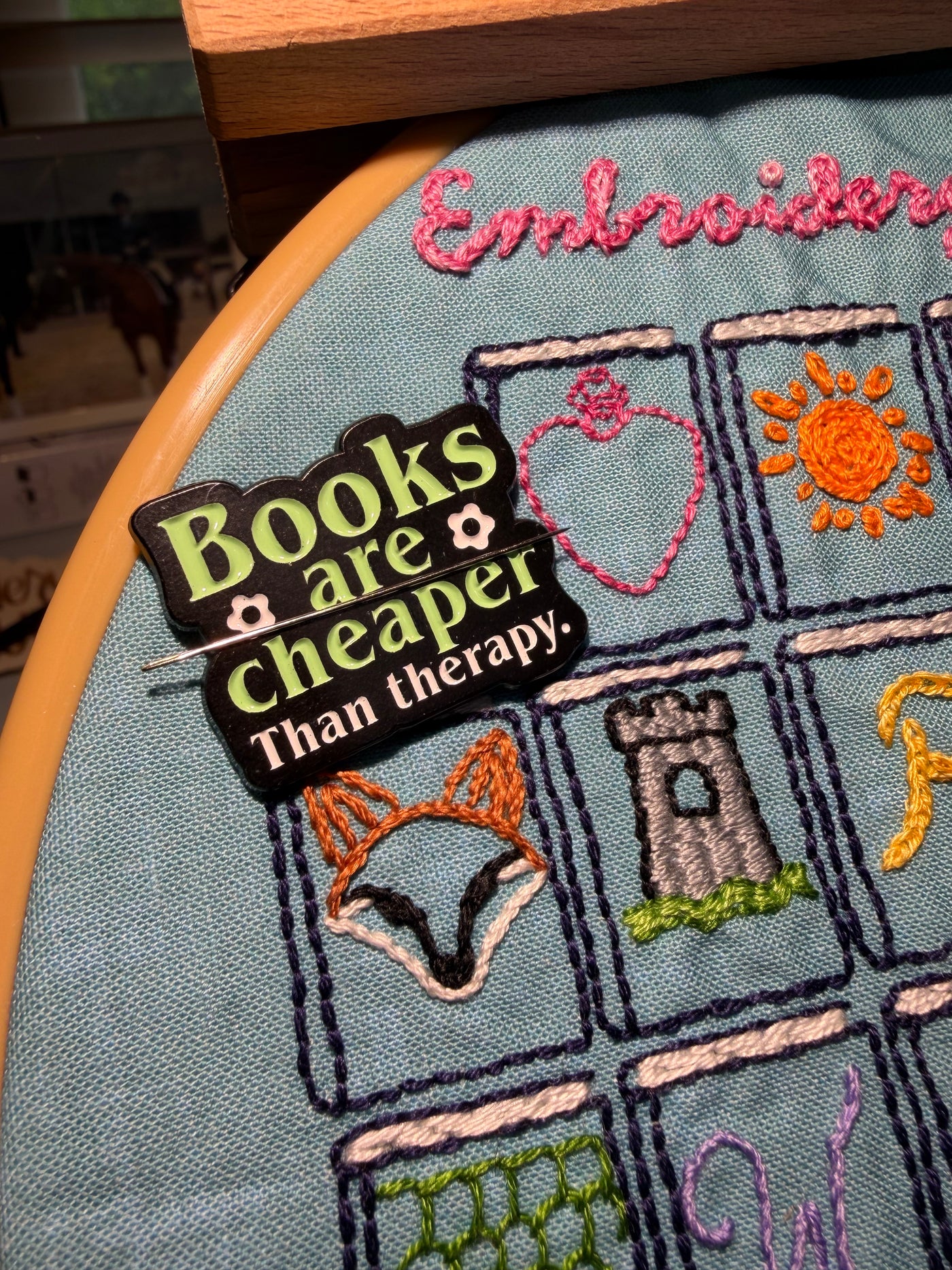 Books Are Cheaper Than Therapy Needle Minder